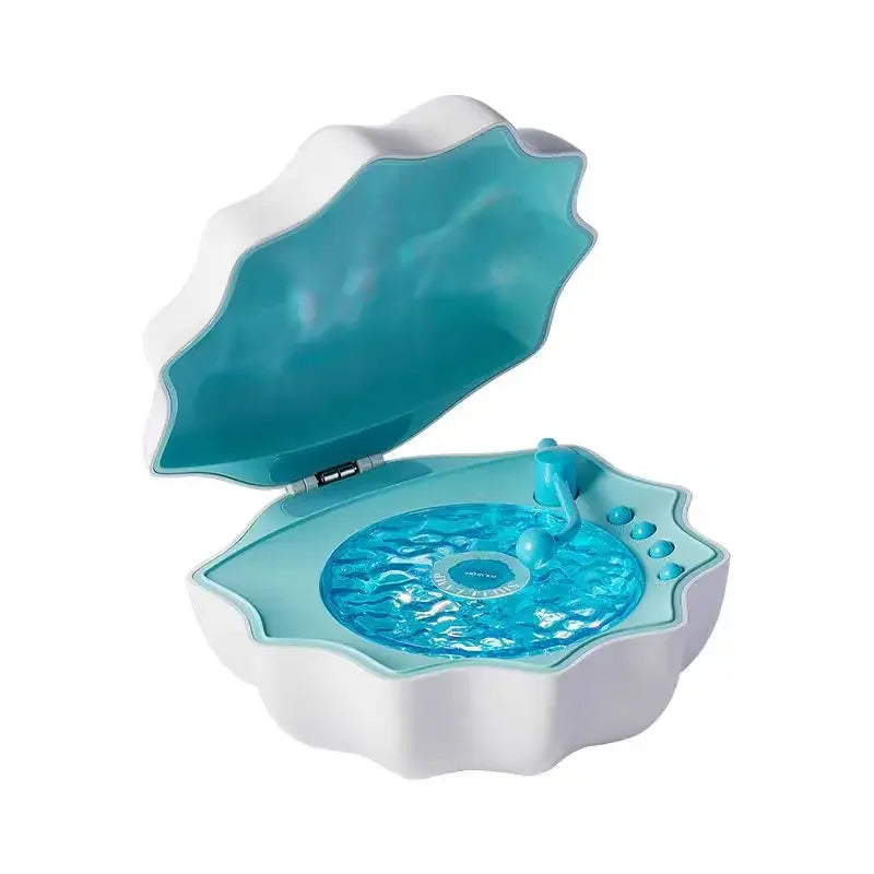 Retro Shell Shaped Bluetooth Speaker with Colorful Projection – Wireless Music & Sleep Aid Soundbox