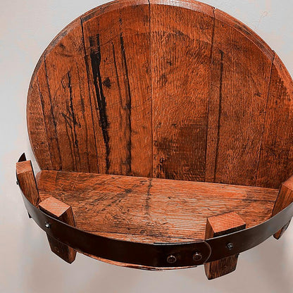 Bourbon Whiskey Barrel Shelf - Rustic Bar Accessories