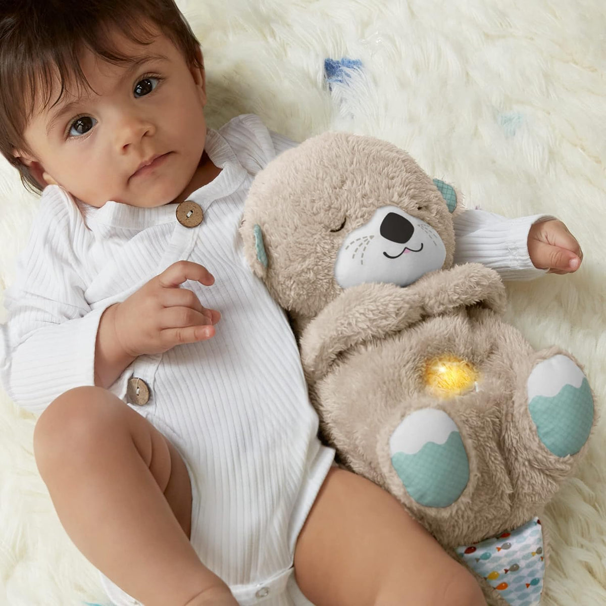 Breathing Bear Soothing Plush – Adorable Otter Doll with Gentle Music, Lights, and Comfort for Baby’s Sweetest Sleep