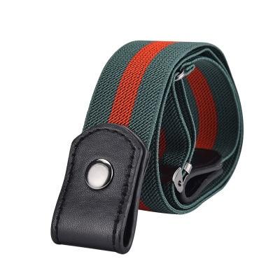 Buckle-Free Stretch Belt for Women - Flat Elastic Waist Belt with Snap Tabs, No Buckle Bulge