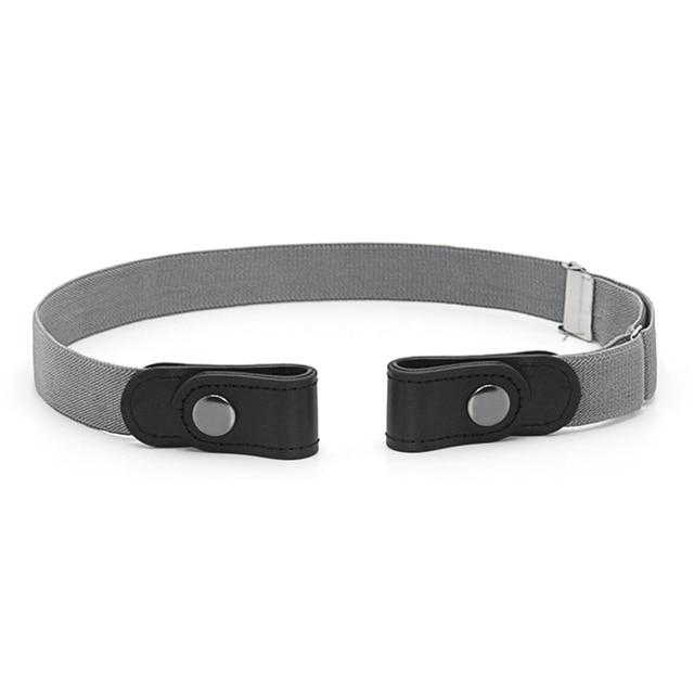 Buckle-Free Stretch Belt for Women - Flat Elastic Waist Belt with Snap Tabs, No Buckle Bulge
