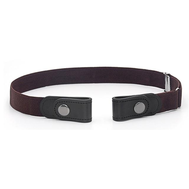 Buckle-Free Stretch Belt for Women - Flat Elastic Waist Belt with Snap Tabs, No Buckle Bulge