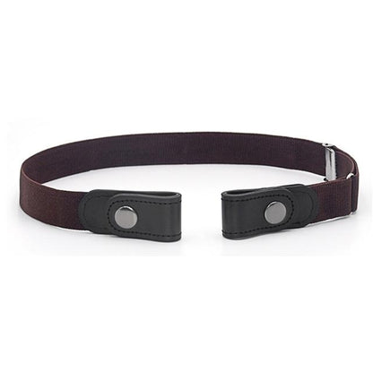 Buckle-Free Stretch Belt for Women - Flat Elastic Waist Belt with Snap Tabs, No Buckle Bulge