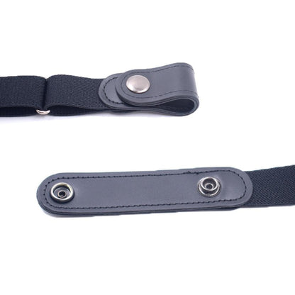 Buckle-Free Stretch Belt for Women - Flat Elastic Waist Belt with Snap Tabs, No Buckle Bulge