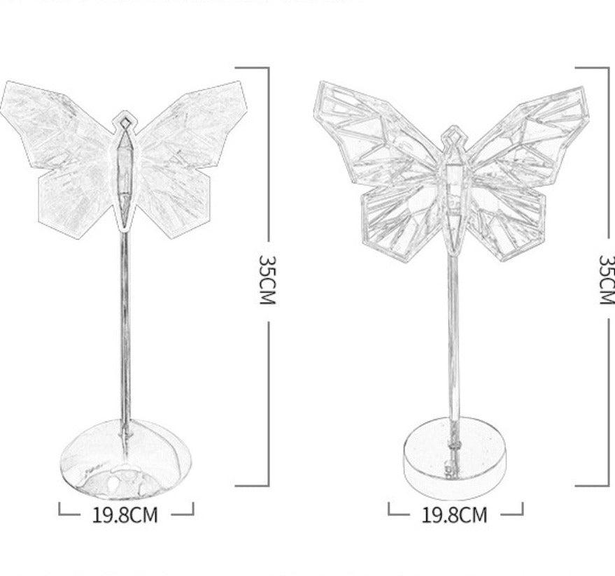 Acrylic LED USB Butterfly Table Lamp - Whimsical Glow Butterfly Lamp