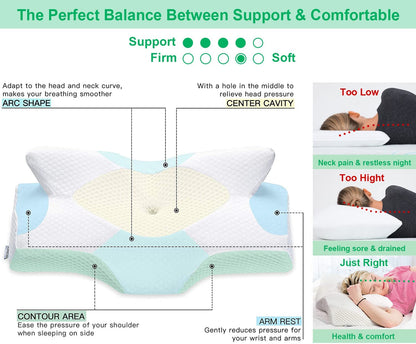 Butterfly Contour Memory Foam Pillow