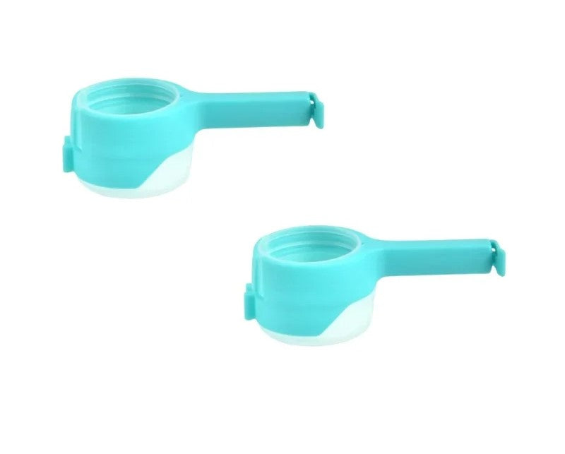 Kitchen Food Storage Bag Sealing Clips – Plastic Cap Clamps with Pour Spout for Freshness