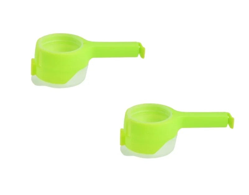 Kitchen Food Storage Bag Sealing Clips – Plastic Cap Clamps with Pour Spout for Freshness
