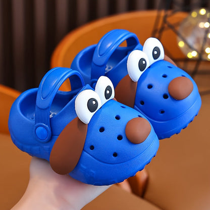 Kids Cartoon Puppy Slippers – Breathable Lightweight EVA Slip-On Shoes with Non-Slip Design for Beach, Pool, Travel, and All-Season Comfort