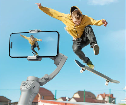 Three-Axis Foldable Gimbal Stabilizer – Smart Tracking Handheld Phone Mount for Vlogging, TikTok & Video Recording