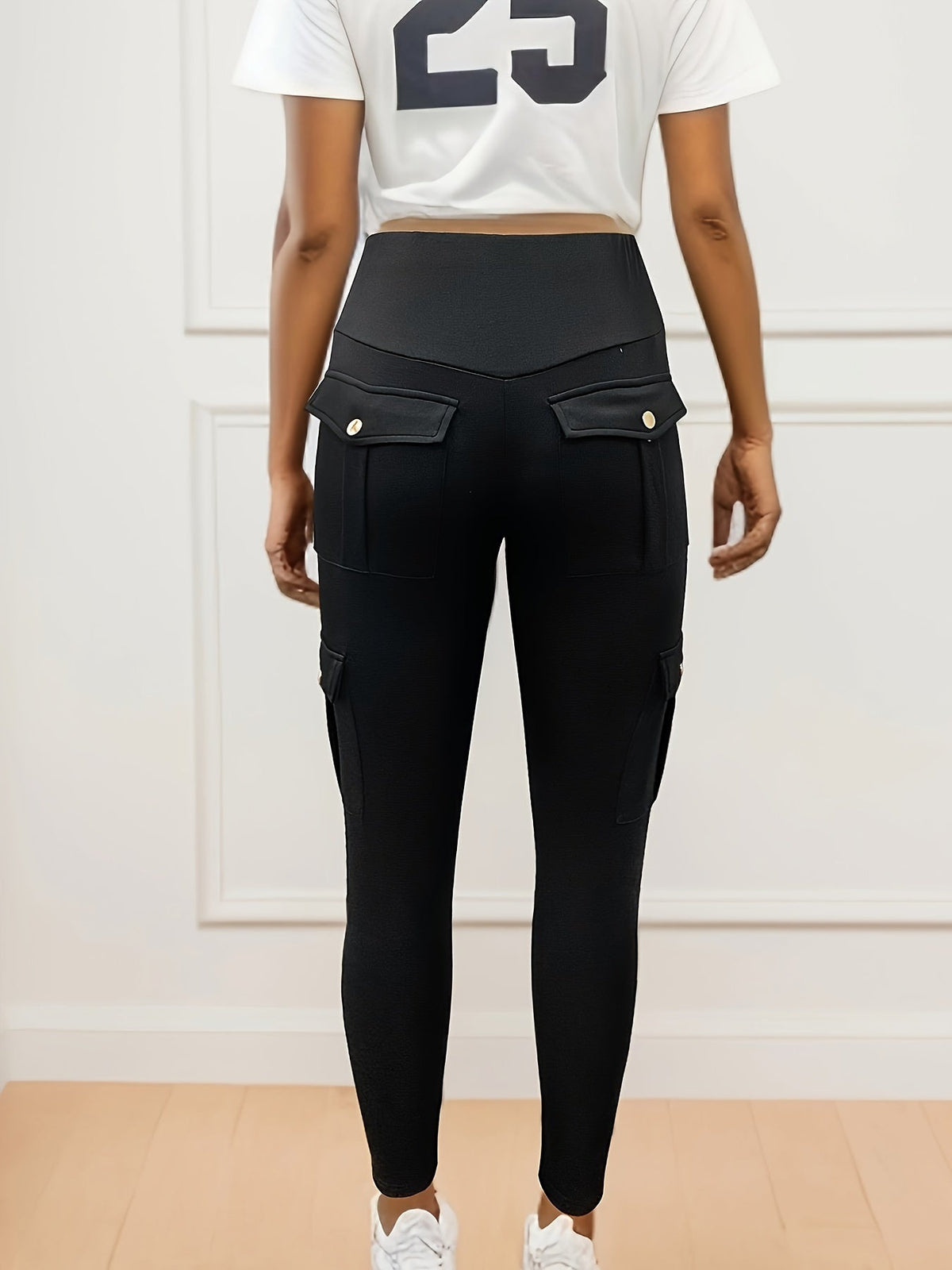 High-Waisted Sculpt & Support Yoga Leggings –  Cargo Style Activewear for Women with Tummy Control and Seamless Fit for All-Day Movement