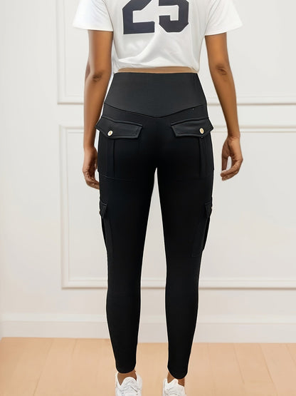 High-Waisted Sculpt & Support Yoga Leggings –  Cargo Style Activewear for Women with Tummy Control and Seamless Fit for All-Day Movement