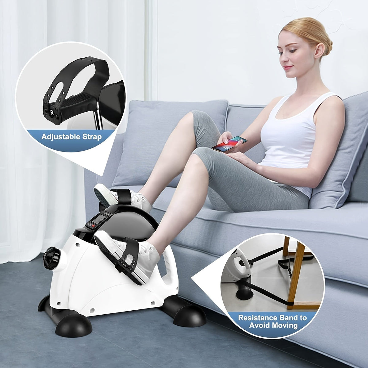 Mini Under-Desk Pedal Exerciser – Quiet Indoor Cycle Machine for Arms and Legs Workout, Perfect for Home Fitness and Office Use