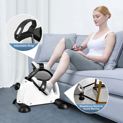 Mini Under-Desk Pedal Exerciser – Quiet Indoor Cycle Machine for Arms and Legs Workout, Perfect for Home Fitness and Office Use