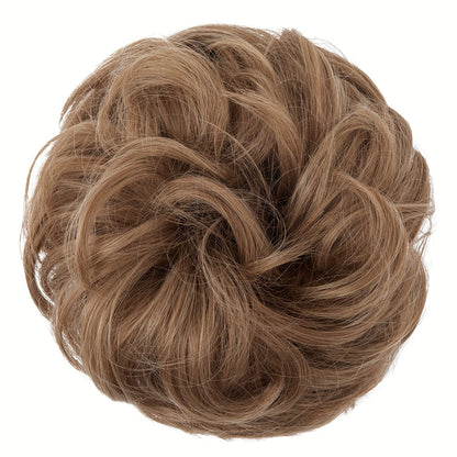 Messy Curly Hair Bun Extension – Voluminous Synthetic Elastic Chignon Scrunchie for Effortless Updo, Instant Volume & Natural-Looking Glam Hairpiece for Women