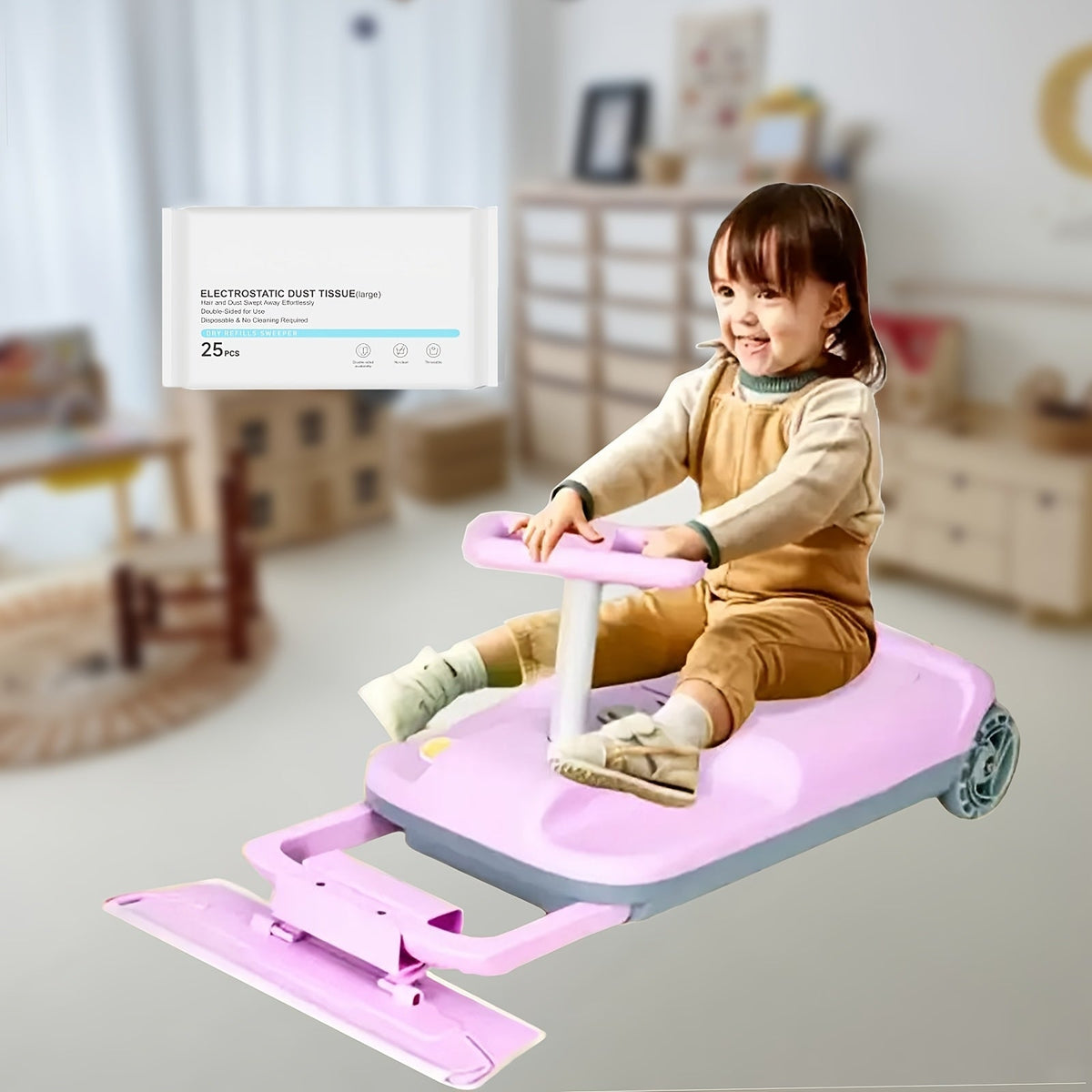 Self-Balancing Electric Scooter with Hoverboard Seat – LED-Lit Anti-Tip Ride-On for Kids & Adults, Parent-Child Kart Fun Anywhere