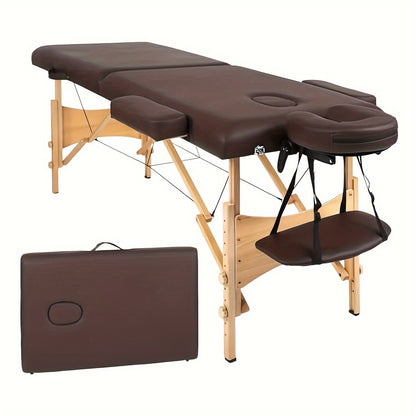 Portable Two Fold Massage Table – Adjustable Spa Bed with Face Cradle and Carry Bag for Home Therapyå