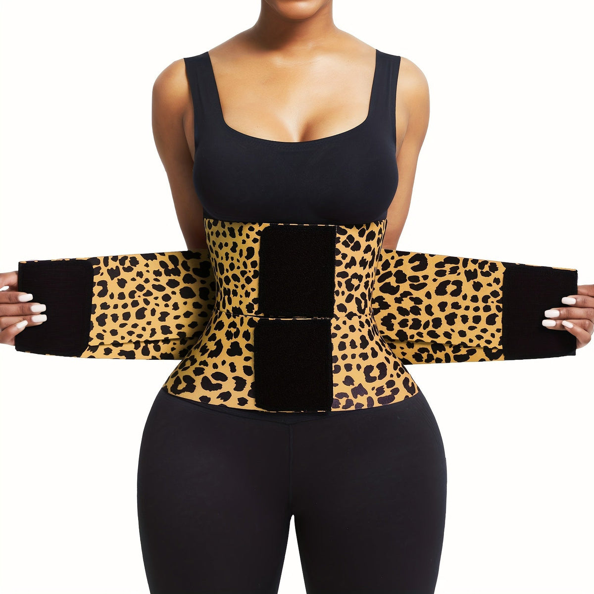 Leopard Print Waist Trainer Belt for Women – Adjustable High Compression Body Shaper for Gym, Fitness, and Daily Slimming