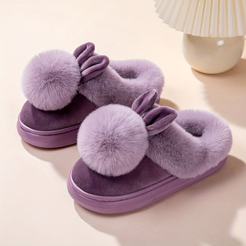 Warm Fur Rabbit Women’s Slippers – Furry, Ultra-Soft, Warm, Non-Slip Indoor Outdoor Slippers for Women in Total Comfort