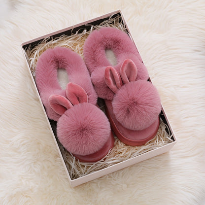 Warm Fur Rabbit Women’s Slippers – Furry, Ultra-Soft, Warm, Non-Slip Indoor Outdoor Slippers for Women in Total Comfort