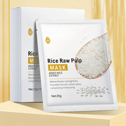 Hydrating and Firming Rice Mask -  Face Masks for All Skin Types, Nourishing Natural Rice Extract for Glowing, Smooth, and Youthful Skin