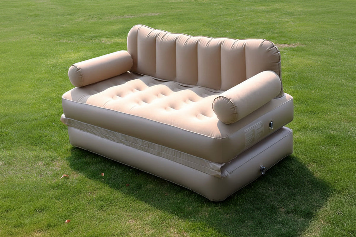 Double Foldable Inflatable Sofa Bed – Automatic Pump Camping Couch for Outdoor Rest and Home Lounging