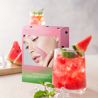 Watermelon Collagen Smile Line Patches – Infused with Niacinamide and Caffeine, Targeted Wrinkle-Reducing Mask for Youthful, Plump Skin