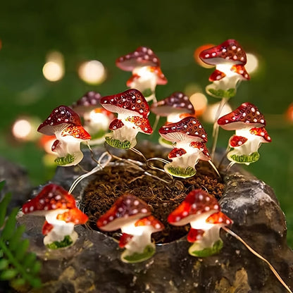 Mushroom Copper Wire String Lights – Enchanting LED Decorative Holiday Lights for Easter, Christmas, and Cozy Seasonal Home Ambience