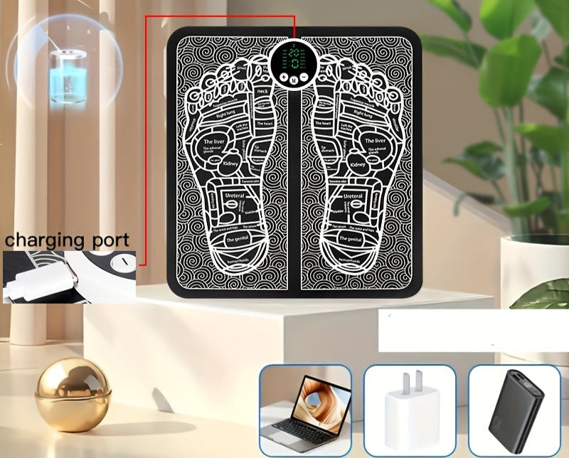 EMS Foot Massager with Remote Control – 12 Modes, 19 Intensity Levels for Muscle Relaxation, Improved Circulation, and All-Day Comfort at Home
