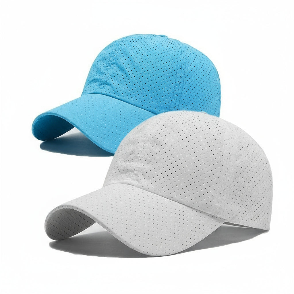 Quick-Dry Unisex Baseball Caps – Two Pack Polyester Sports Hats with Snow Mountain Logo for Cycling & Outdoor Adventures