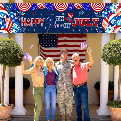 Patriotic Yard Banners –2pcs 4th of July Outdoor Independence Day Decorations with “God Bless America” Flag Design for Gardens, Parties & Holiday Celebrations