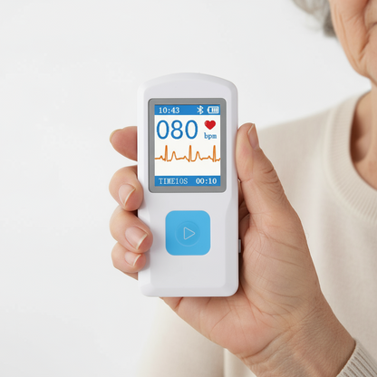 Portable ECG Heart Rate Monitor – LCD Screen EKG Recorder with Built-In Storage, Standalone Health Device for Home, Office & Travel Use