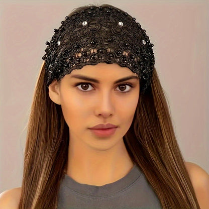 Elegant Floral Pearl Headband Set – 3PCS Non-Slip Fashion Hair Accessories with Hollowed Beads, Stylish Design for Women’s Everyday Wear
