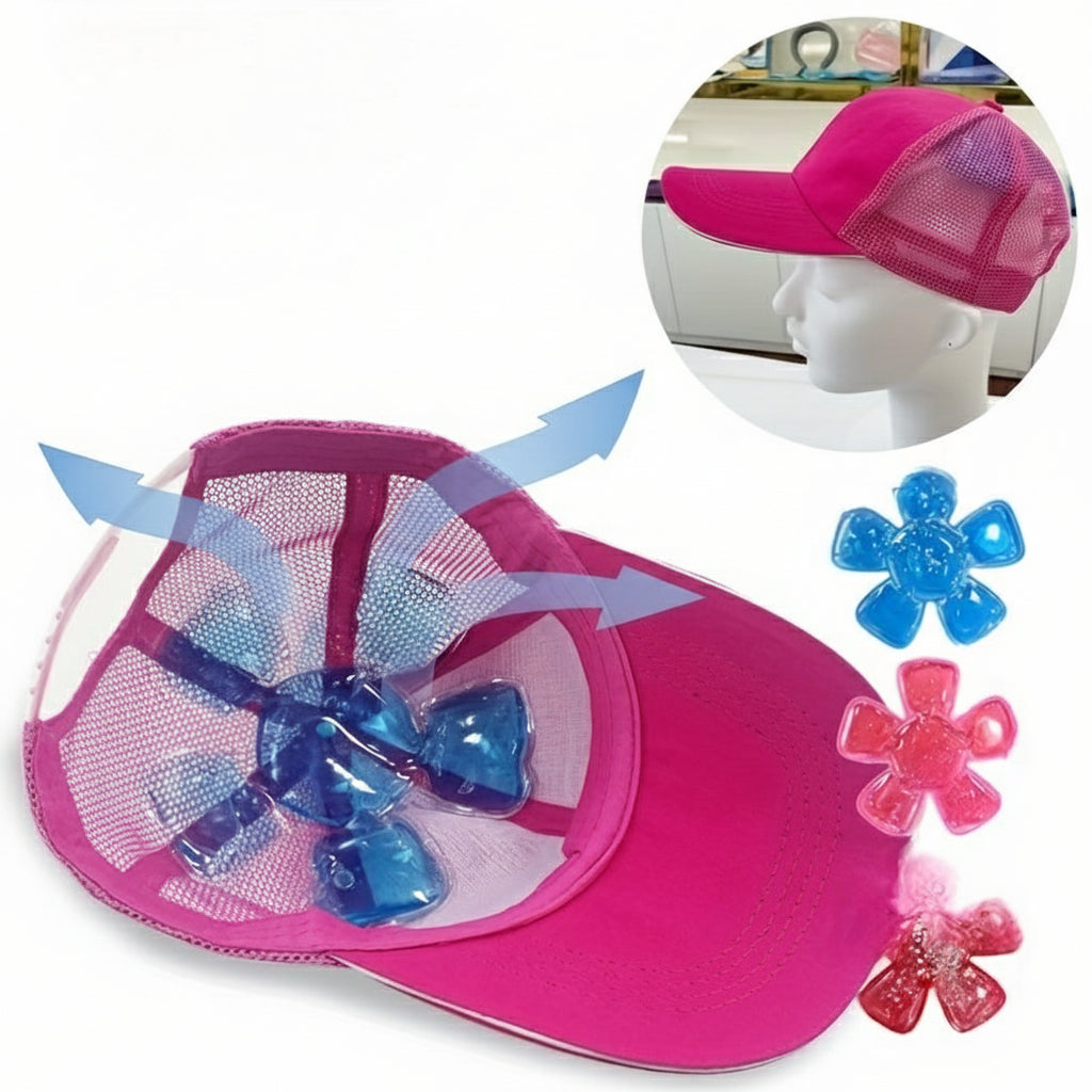 Summer Cooling Ice Gel Hat Pad – Reusable Cold Compress for Headache Relief, Fever Cooling, Outdoor Heat Protection & Travel Comfort