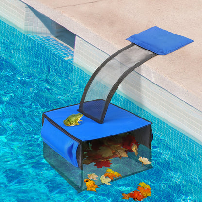 Animal Swimming Escape Ramp – Frog Rescue Ramp with Filter Catcher for Cleaning Leaves, Protecting Wildlife, and Pool Maintenance