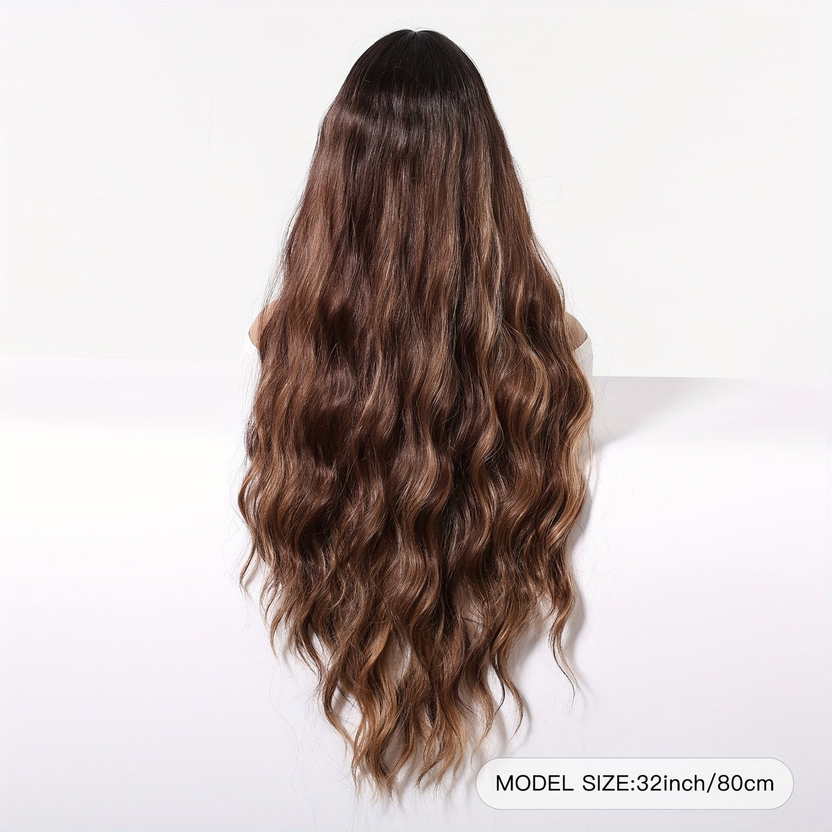 Brown Curly Wig with Bangs – 32” Heat-Resistant Synthetic Hair for Daily Wear and Effortless Style for Any Occasion