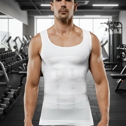 Men’s Compression Body Shaper Tank Top – Slimming Vest with Firm Control for Fitness, Posture Support, and Everyday Wear