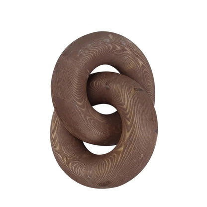 Wood Chain Farmhouse Décor – Natural Boho Knot Sculpture for Coffee Tables, Desks & Mantels – Stylish Rustic Home Ornament Accent