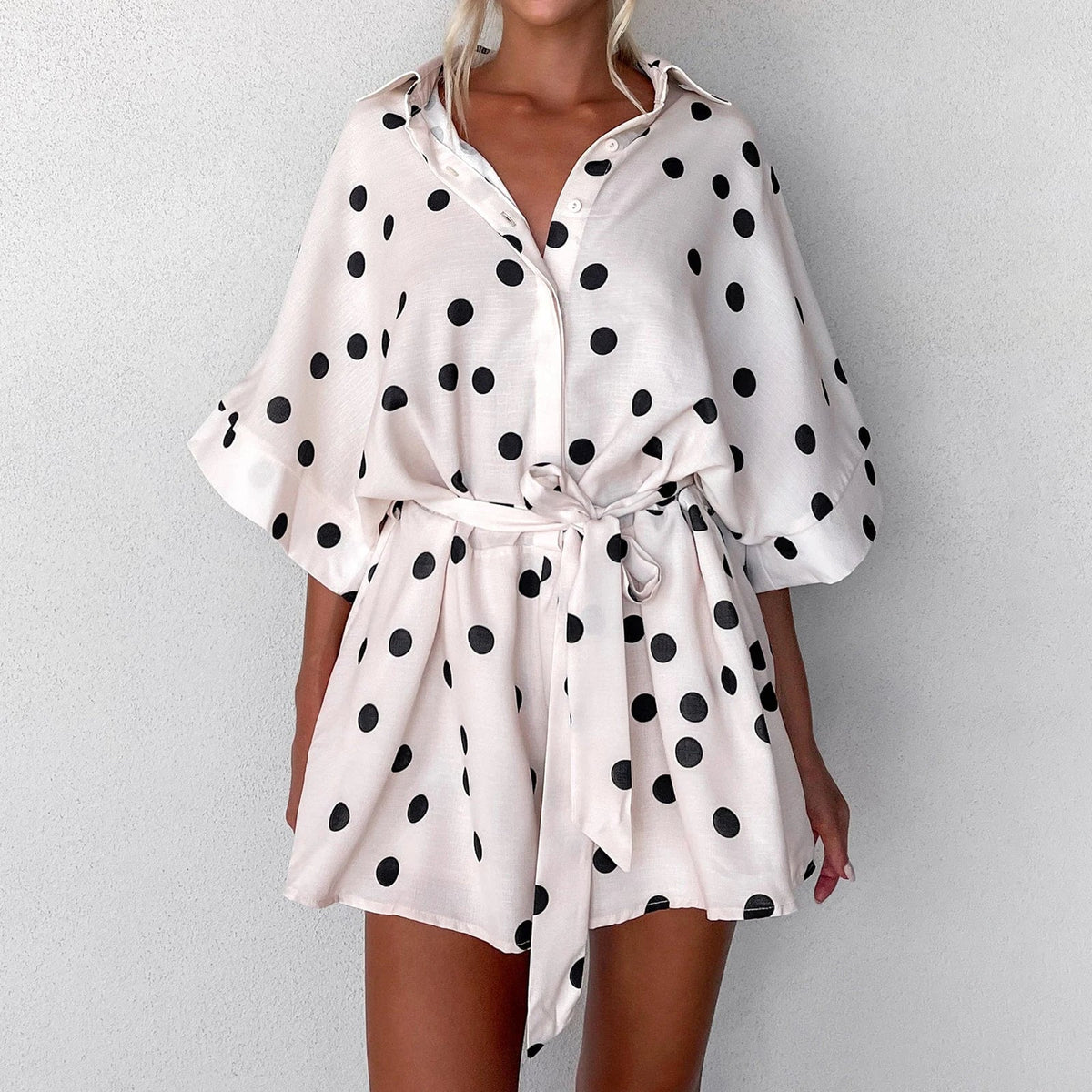 Boho Floral Romper Shorts – Oversized Button-Down Jumpsuit for Effortless Vacation Vibes