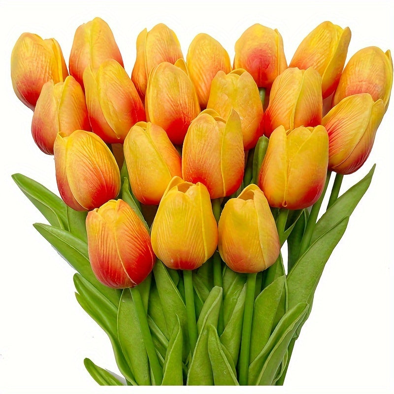Artificial Tulip Set – 15-Piece Realistic Faux Flowers for Weddings, Home Décor, Parties, and Table Arrangements, Long-Lasting Beauty