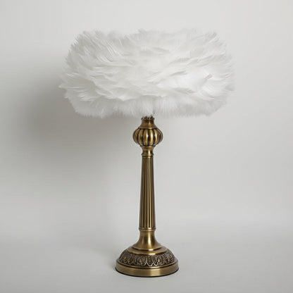 White Feather Hemisphere Lampshade – 40cm Handmade Faux Feather Shade for Pendant Lights, Chandeliers, Floor Lamps & Modern Bedroom or Living Room Decor