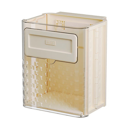 Cabinet Folding Hanging Trash Can - Hanging Small Trash Can with Lid for Cupboard, Bathroom and Bedroom