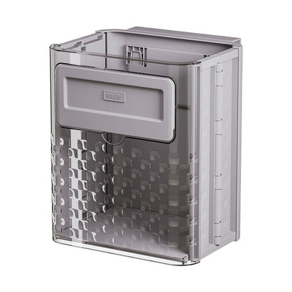 Cabinet Folding Hanging Trash Can - Hanging Small Trash Can with Lid for Cupboard, Bathroom and Bedroom