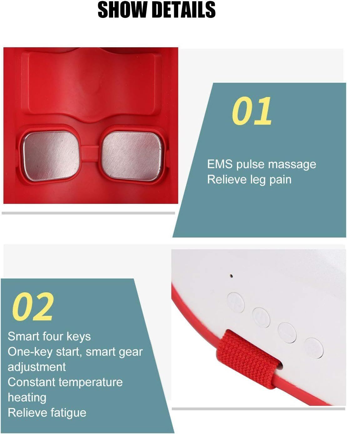 Calf Leg Massager - EMS Pulse Pain Relief Constant Temperature Hot Compress Machine for Relaxing Massage and Shaping Leg