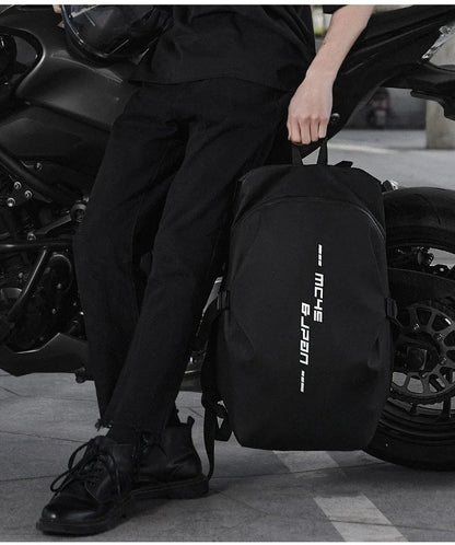 Waterproof Helmet Backpack – Motorcycle & Cycling Storage Bag with Reflective Stripe, Large Capacity & Secure Helmet Carrying Solution