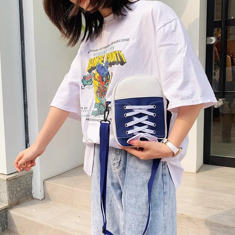 Canvas Shoulder Bag – Creative Shoe-Shaped Crossbody Handbag