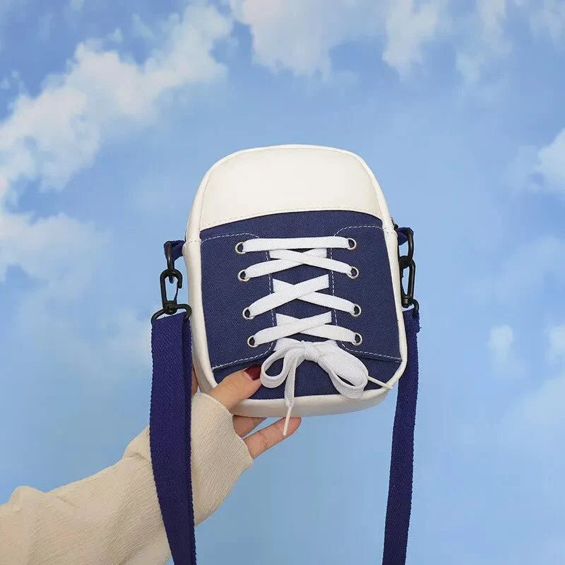 Canvas Shoulder Bag – Creative Shoe-Shaped Crossbody Handbag