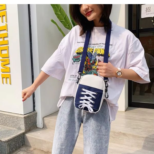 Canvas Shoulder Bag – Creative Shoe-Shaped Crossbody Handbag