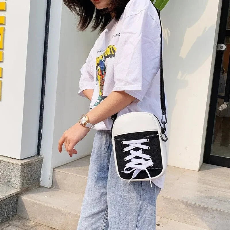 Canvas Shoulder Bag – Creative Shoe-Shaped Crossbody Handbag