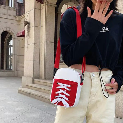Canvas Shoulder Bag – Creative Shoe-Shaped Crossbody Handbag